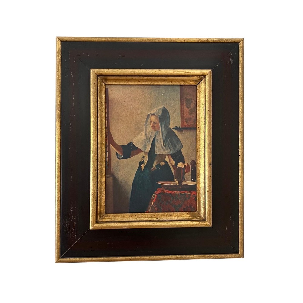 Vintage Johannes Vermeer Young Woman with a Water Pitcher Framed Art Print 12x14